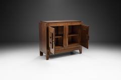 Charles Dudouyt Charles Dudouyt Oak Carved Sideboard with Brass Keys France 1940s - 3075507