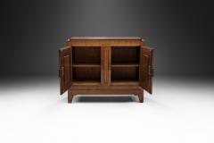 Charles Dudouyt Charles Dudouyt Oak Carved Sideboard with Brass Keys France 1940s - 3075519