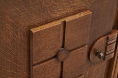 Charles Dudouyt Charles Dudouyt Oak Carved Sideboard with Brass Keys France 1940s - 3075523