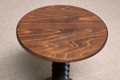 Charles Dudouyt Charles Dudouyt Round Side Table in Solid Oak Wood France Late 1940s - 4446320