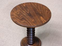 Charles Dudouyt Charles Dudouyt Round Side Table in Solid Oak Wood France Late 1940s - 4446322