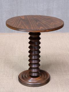 Charles Dudouyt Charles Dudouyt Round Side Table in Solid Oak Wood France Late 1940s - 4446325