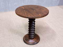 Charles Dudouyt Charles Dudouyt Round Side Table in Solid Oak Wood France Late 1940s - 4446326