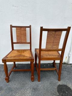 Charles Dudouyt Charles Dudouyt Set of Six 6 Rush and Walnut Dining Chairs - 4641490