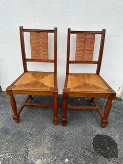 Charles Dudouyt Charles Dudouyt Set of Six 6 Rush and Walnut Dining Chairs - 4641508