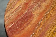 Charles Dudouyt Charles Dudouyt Style Pedestal Side Table in Wood and Red Travertine 1930s - 4394613