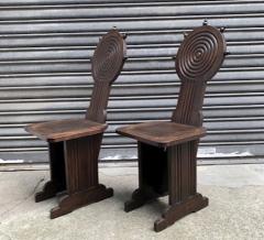 Charles Dudouyt Charles Dudouyt style rare pair of wood carved chairs - 1467225