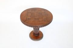Charles Dudouyt FRENCH OAK SIDE CARVED TABLE ART DECO AFRICANIST INFLUENCE - 3561862