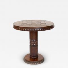 Charles Dudouyt FRENCH OAK SIDE CARVED TABLE ART DECO AFRICANIST INFLUENCE - 3563854