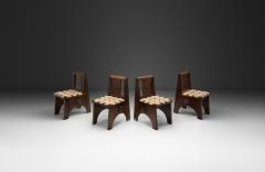 Charles Dudouyt Four Oak Chairs in the manner of Charles Dudouyt France 20th Century - 4543391