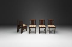 Charles Dudouyt Four Oak Chairs in the manner of Charles Dudouyt France 20th Century - 4543392