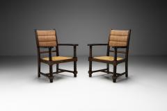 Charles Dudouyt Pair of Straw Armchairs in the manner of Charles Dudouyt Europe ca 1940s - 4244404