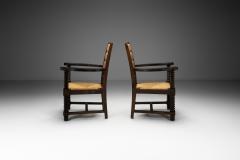 Charles Dudouyt Pair of Straw Armchairs in the manner of Charles Dudouyt Europe ca 1940s - 4244406