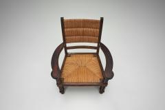 Charles Dudouyt Pair of Straw Armchairs in the manner of Charles Dudouyt Europe ca 1940s - 4244407