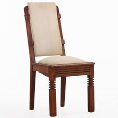 Charles Dudouyt Rare Set of Six French Oak Dining Chairs by Charles Dudouyt C 1940 - 4648898