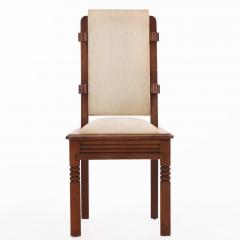Charles Dudouyt Rare Set of Six French Oak Dining Chairs by Charles Dudouyt C 1940 - 4648899