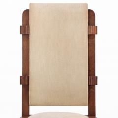 Charles Dudouyt Rare Set of Six French Oak Dining Chairs by Charles Dudouyt C 1940 - 4648901