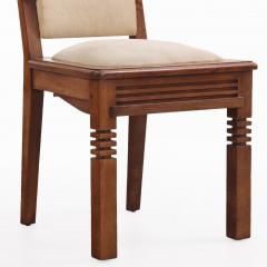 Charles Dudouyt Rare Set of Six French Oak Dining Chairs by Charles Dudouyt C 1940 - 4648902