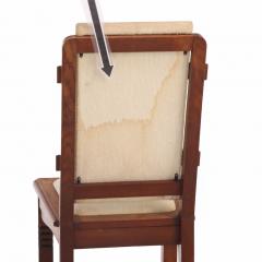 Charles Dudouyt Rare Set of Six French Oak Dining Chairs by Charles Dudouyt C 1940 - 4648906