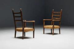 Charles Dudouyt Rustic Armchair in Wood and Straw France 1900s - 3548496