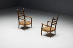 Charles Dudouyt Rustic Armchair in Wood and Straw France 1900s - 3548497