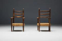 Charles Dudouyt Rustic Armchair in Wood and Straw France 1900s - 3548498
