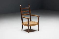 Charles Dudouyt Rustic Armchair in Wood and Straw France 1900s - 3548508