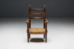 Charles Dudouyt Rustic Armchair in Wood and Straw France 1900s - 3548511
