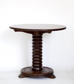 Charles Dudouyt SIDE TABLE WITH SIGNATURE CORK SCREW BASE AND CONCENTRIC CIRCLES AND WONDERFUL - 2997488