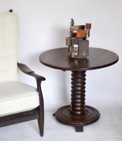 Charles Dudouyt SIDE TABLE WITH SIGNATURE CORK SCREW BASE AND CONCENTRIC CIRCLES AND WONDERFUL - 2997505