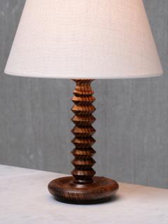 Charles Dudouyt Sculptural Charles Dudouyt Attributed Table Lamp in Ash Wood France 1950s - 4655204