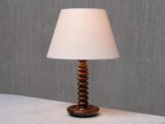 Charles Dudouyt Sculptural Charles Dudouyt Attributed Table Lamp in Ash Wood France 1950s - 4655205