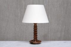 Charles Dudouyt Sculptural Charles Dudouyt Attributed Table Lamp in Ash Wood France 1950s - 4655208