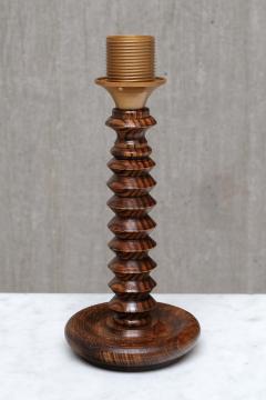 Charles Dudouyt Sculptural Charles Dudouyt Attributed Table Lamp in Ash Wood France 1950s - 4655209