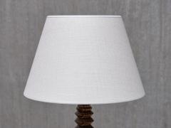 Charles Dudouyt Sculptural Charles Dudouyt Attributed Table Lamp in Ash Wood France 1950s - 4655212