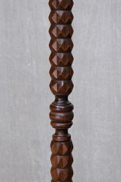 Charles Dudouyt Sculptural Charles Dudouyt Floor Lamp in Oak and Loro Piana Linen France 1940s - 4468995