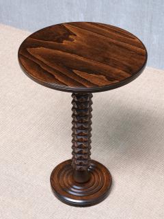 Charles Dudouyt Sculptural Charles Dudouyt Round Side Table in Beech Wood France 1950s - 4699945