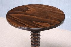 Charles Dudouyt Sculptural Charles Dudouyt Round Side Table in Beech Wood France 1950s - 4699949