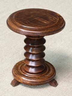 Charles Dudouyt Sculptural Charles Dudouyt Small Side Table Stool in Oak France 1950s - 4774771