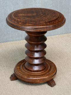 Charles Dudouyt Sculptural Charles Dudouyt Small Side Table Stool in Oak France 1950s - 4774772