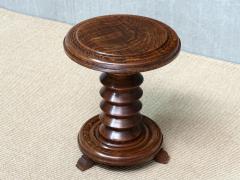 Charles Dudouyt Sculptural Charles Dudouyt Small Side Table Stool in Oak France 1950s - 4774773