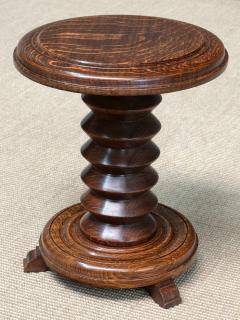 Charles Dudouyt Sculptural Charles Dudouyt Small Side Table Stool in Oak France 1950s - 4774774