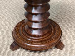 Charles Dudouyt Sculptural Charles Dudouyt Small Side Table Stool in Oak France 1950s - 4774775