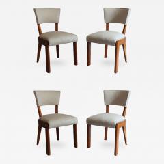 Charles Dudouyt Set of Four Fine French Art Deco Oak Chairs by Charles Dudouyt - 415344