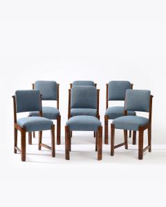 Charles Dudouyt Set of Six Dining Chairs by Charles Dudouyt France c 1940s - 3666629