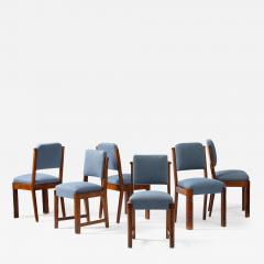 Charles Dudouyt Set of Six Dining Chairs by Charles Dudouyt France c 1940s - 3671291