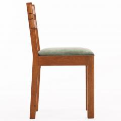 Charles Dudouyt Six French Solid Oak Dining Chairs Attributed to Charles Dudouyt C 1945 - 4739010