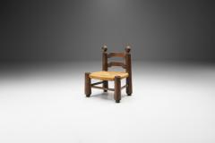 Charles Dudouyt Small Wood and Wicker Turned Chair by Charles Dudouyt France 1940s - 2135599