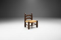 Charles Dudouyt Small Wood and Wicker Turned Chair by Charles Dudouyt France 1940s - 2135601