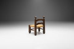 Charles Dudouyt Small Wood and Wicker Turned Chair by Charles Dudouyt France 1940s - 2135602